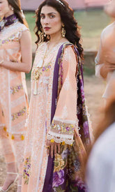 KP711-SUMMER MUSHQ 3PC EMBROIDERED LAWN SUIT WITH PRINTED SILK DUPATTA